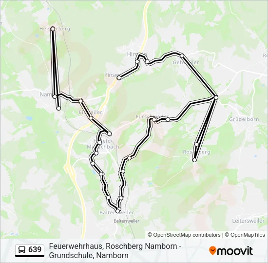 639 Bus Line Map