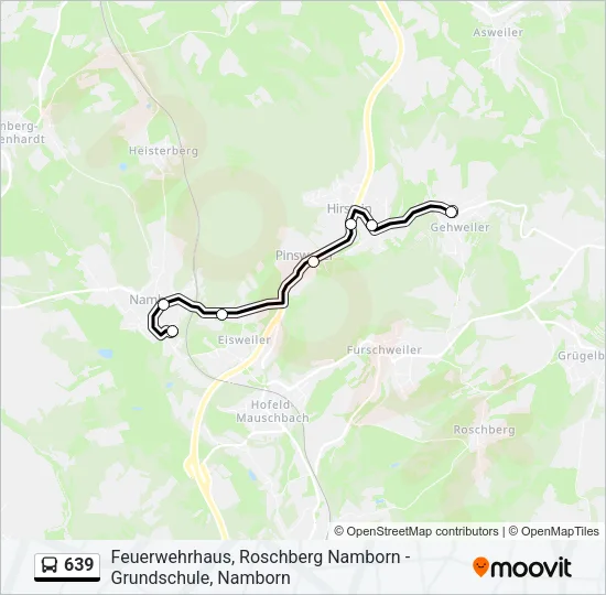 639 Bus Line Map