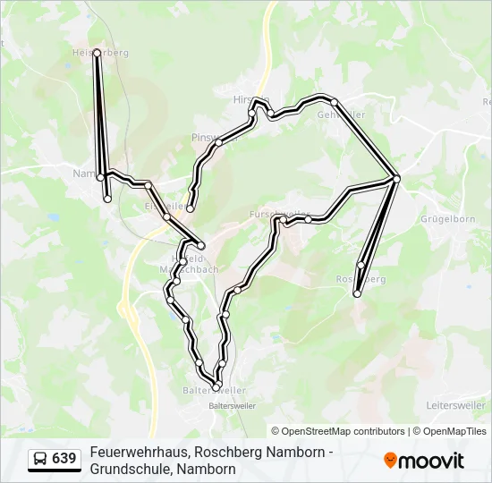 639 Bus Line Map