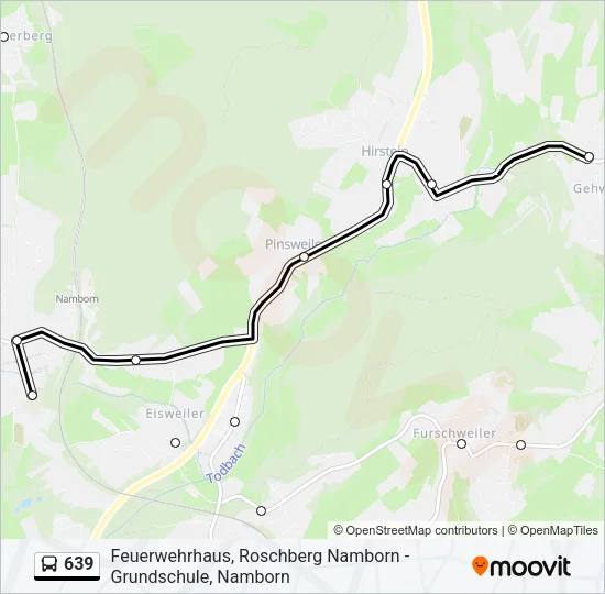 639 Bus Line Map