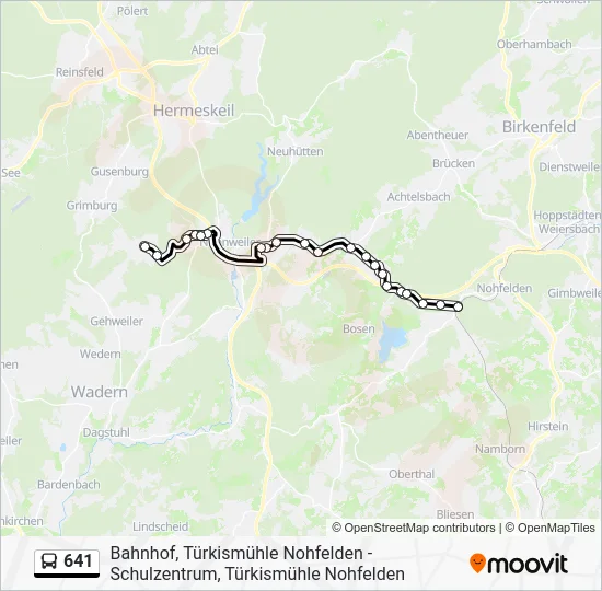Автобус 641: карта маршрута