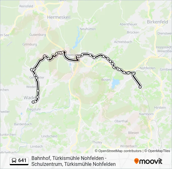 Автобус 641: карта маршрута