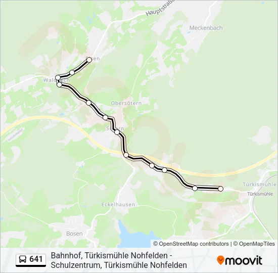 641 Bus Line Map