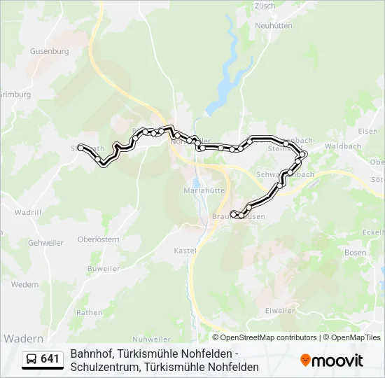 641 Bus Line Map