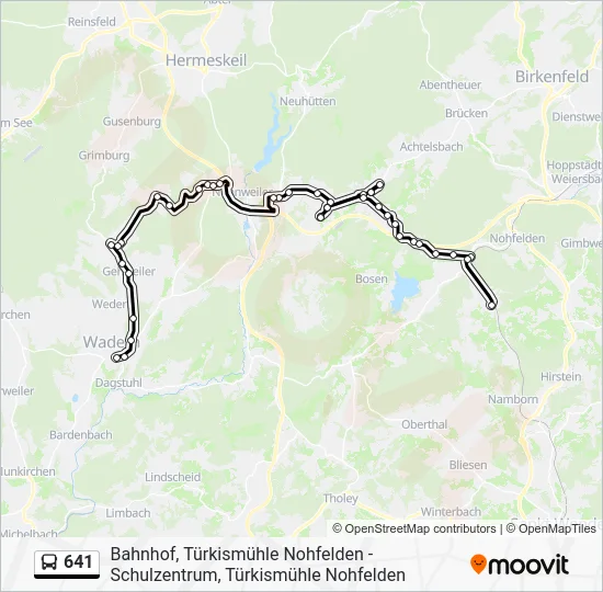 Автобус 641: карта маршрута