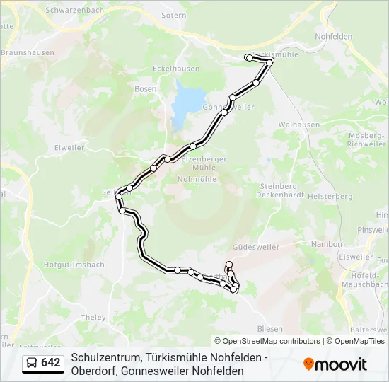 642 Bus Line Map