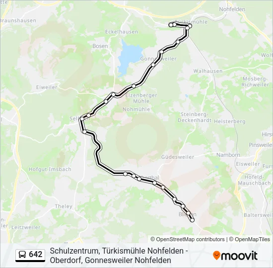 642 Bus Line Map