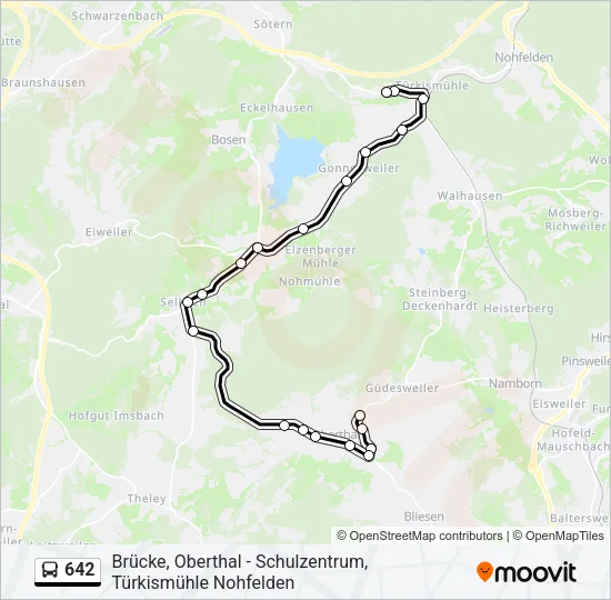 642 Bus Line Map