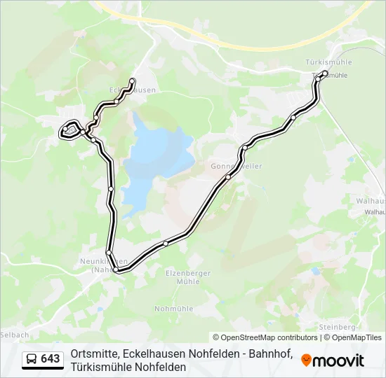 643 Bus Line Map