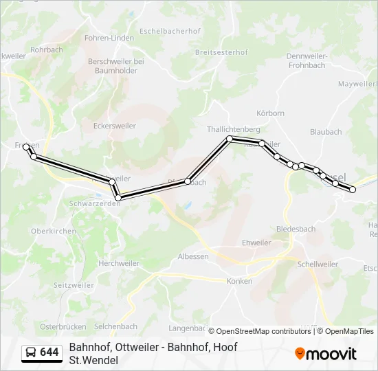 Автобус 644: карта маршрута