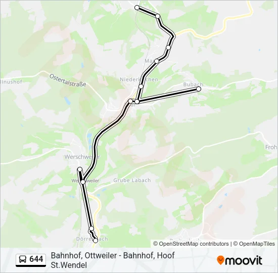 644 Bus Line Map
