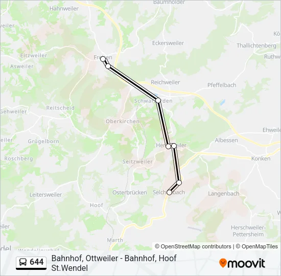 644 Bus Line Map