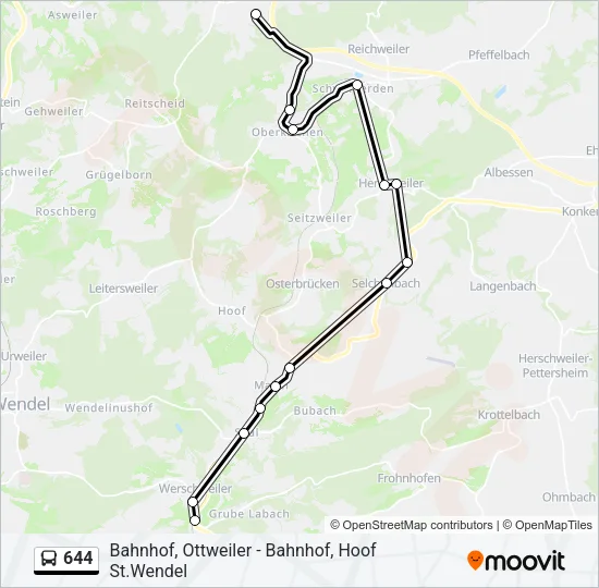 644 Bus Line Map