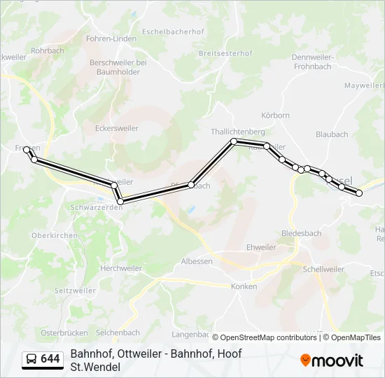 644 Bus Line Map