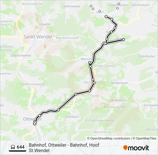 644 Bus Line Map