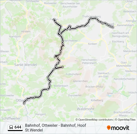 644 Bus Line Map