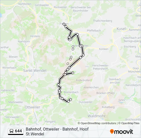 644 Bus Line Map