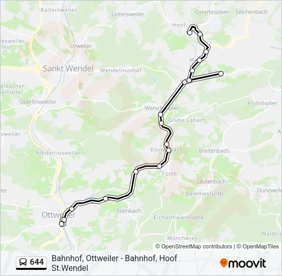 644 Bus Line Map