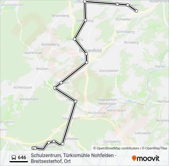 646 Bus Line Map