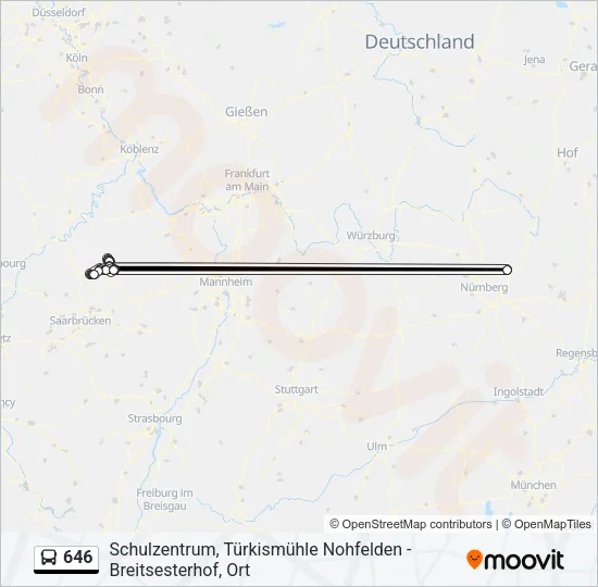 646 Bus Line Map