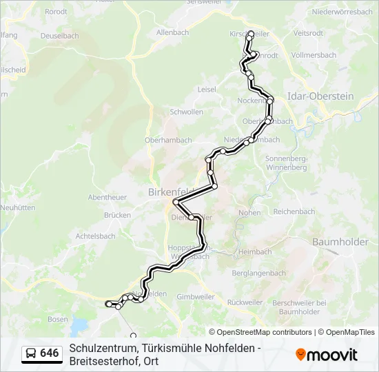 646 Bus Line Map