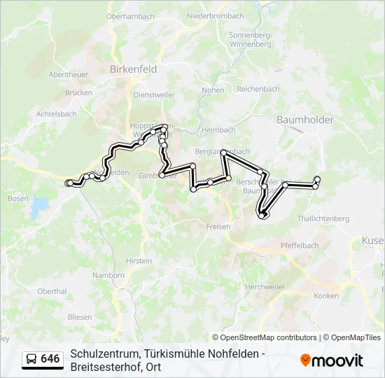 646 Bus Line Map