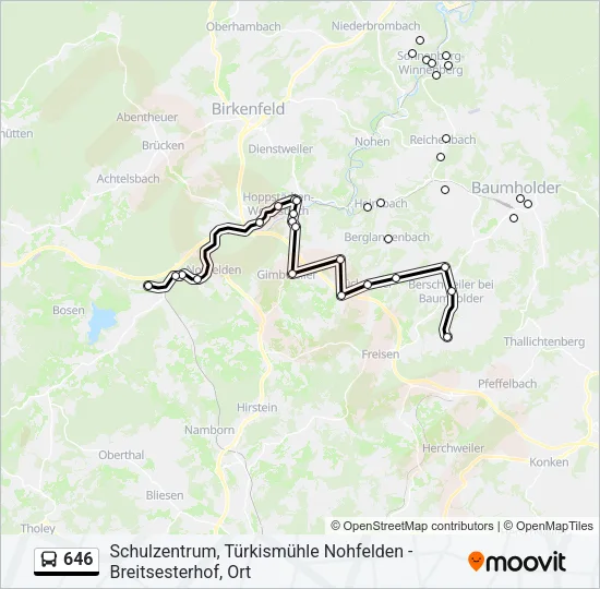 646 Bus Line Map