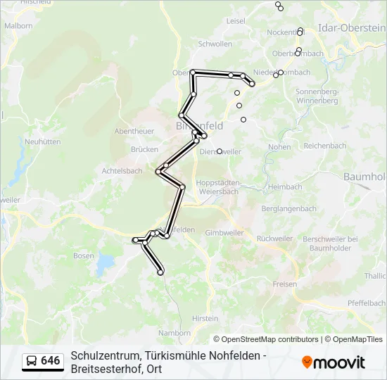 646 Bus Line Map