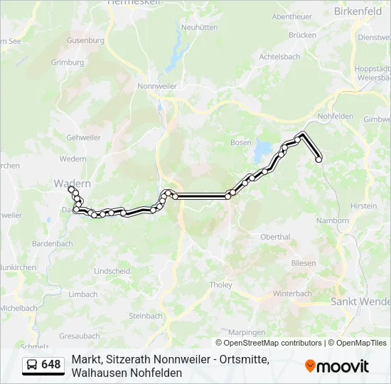 648 Bus Line Map