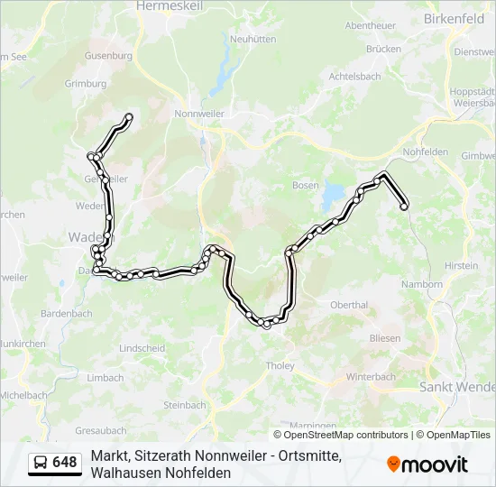 648 Bus Line Map