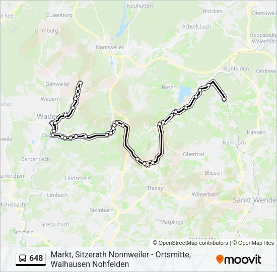 648 Bus Line Map