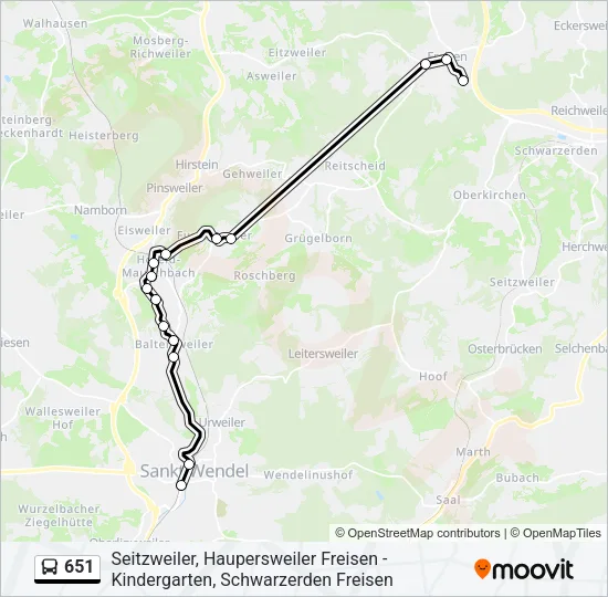 651 Bus Line Map