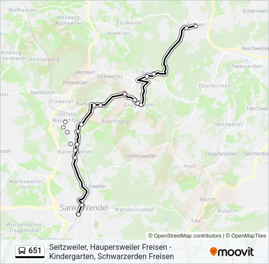 651 Bus Line Map