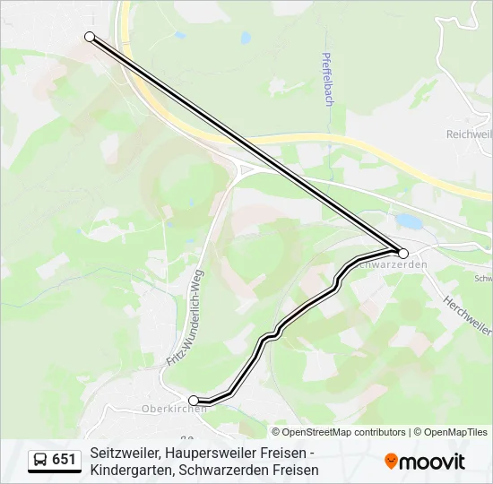 651 Bus Line Map