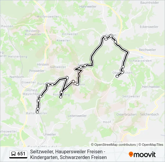 651 Bus Line Map