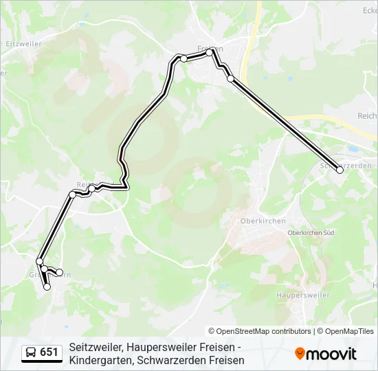 651 Bus Line Map