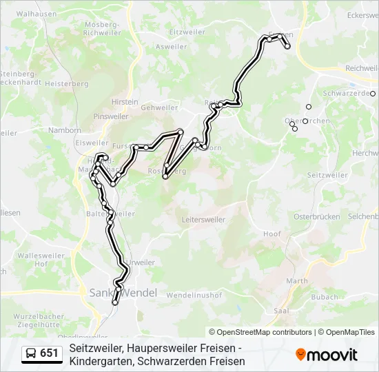 651 Bus Line Map