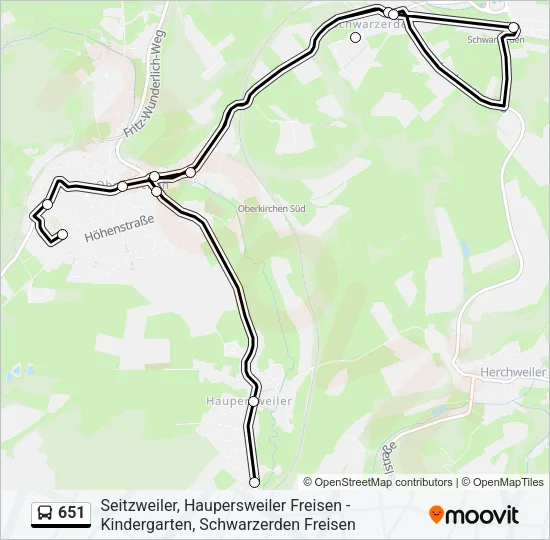 651 Bus Line Map