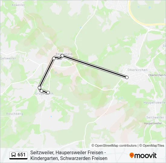 651 Bus Line Map