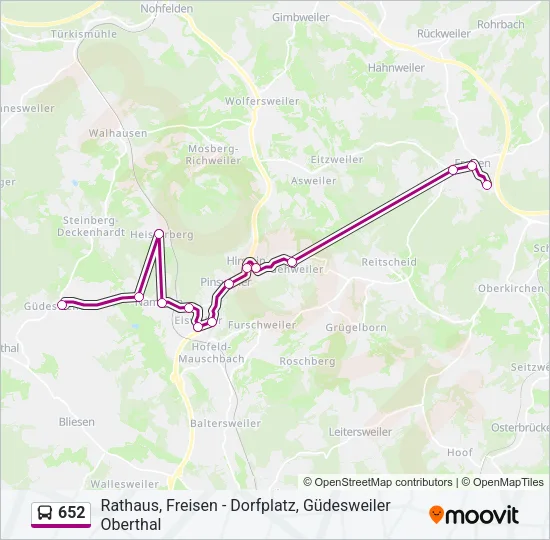 652 Bus Line Map