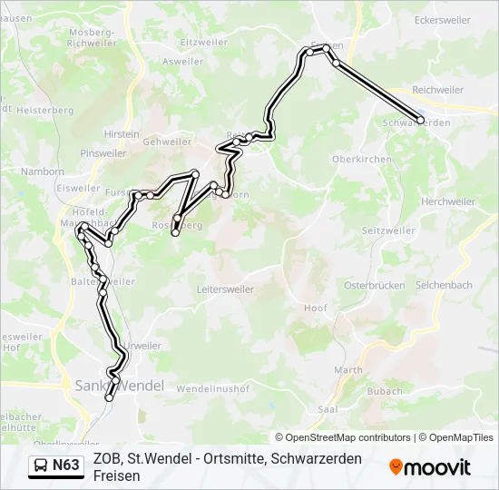 N63 Bus Line Map