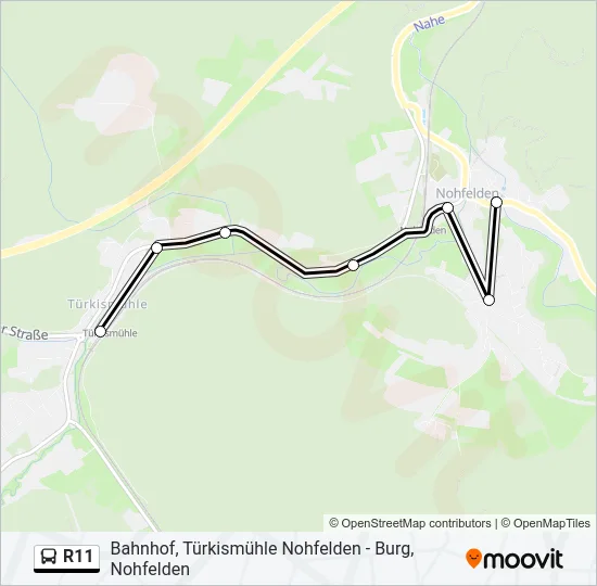 R11 Bus Line Map