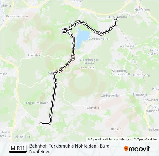 R11 Bus Line Map