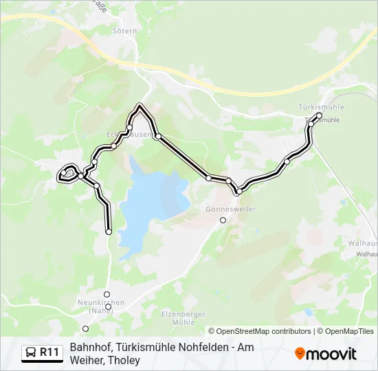 R11 Bus Line Map