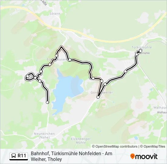 R11 Bus Line Map
