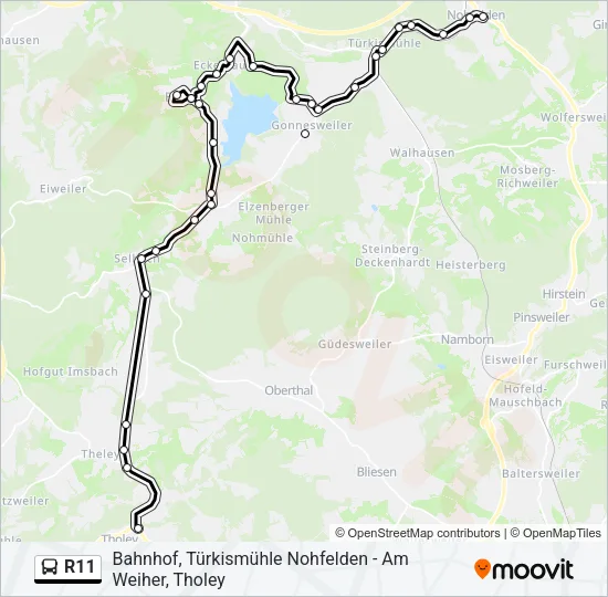 R11 Bus Line Map