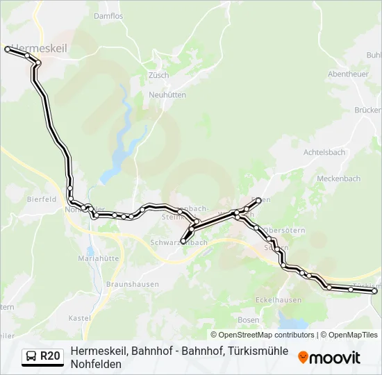 R20 Bus Line Map