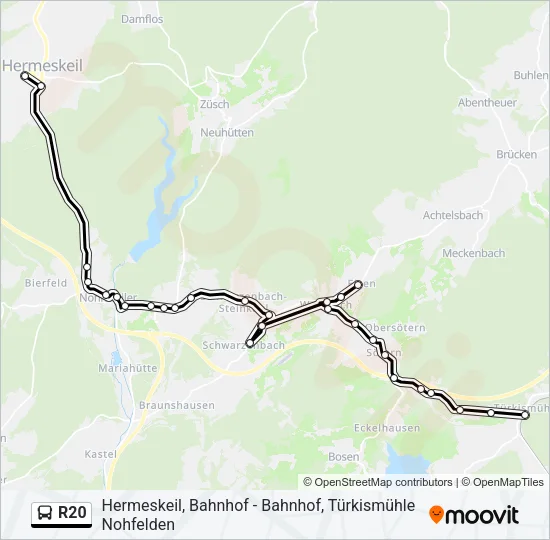 R20 Bus Line Map