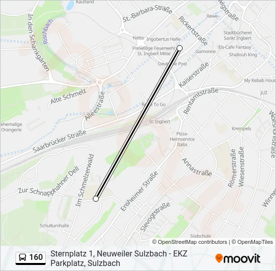 160 Bus Line Map
