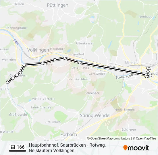 166 Bus Line Map